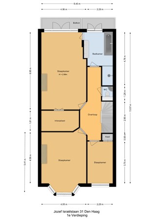 Floorplan - Jozef Israëlslaan 31, 2596 AM Den Haag